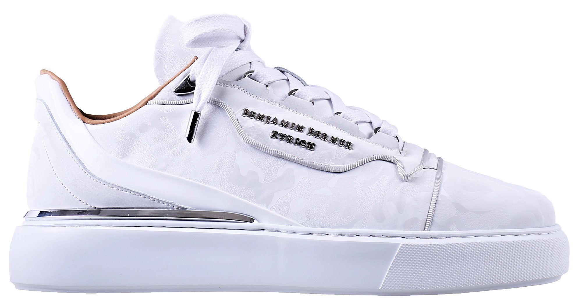 Women's Low-Top BNJ RAPHAEL  WHITE REFLECTIVE CAMOUFLAGE CALFSKIN