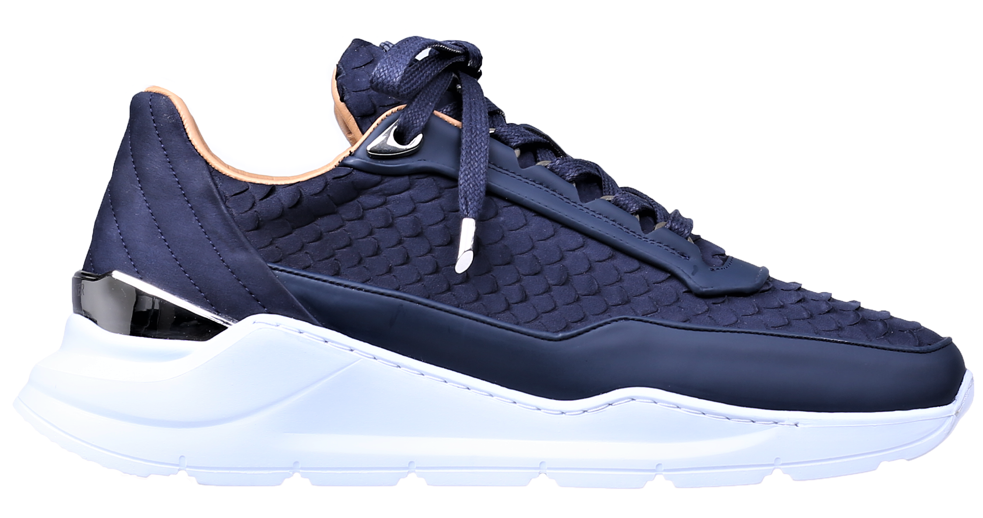 Women's Low-Top BNJ HECTOR RUNNER  NAVY BLUE PYTHON CUT -MATT NAPPA