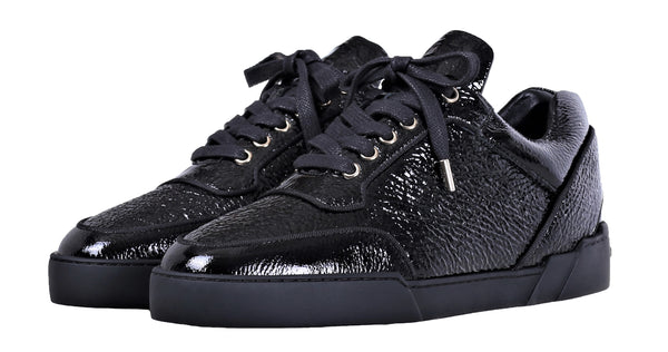 Low-Top ALL BLACK WASHED PATENT CALFSKIN