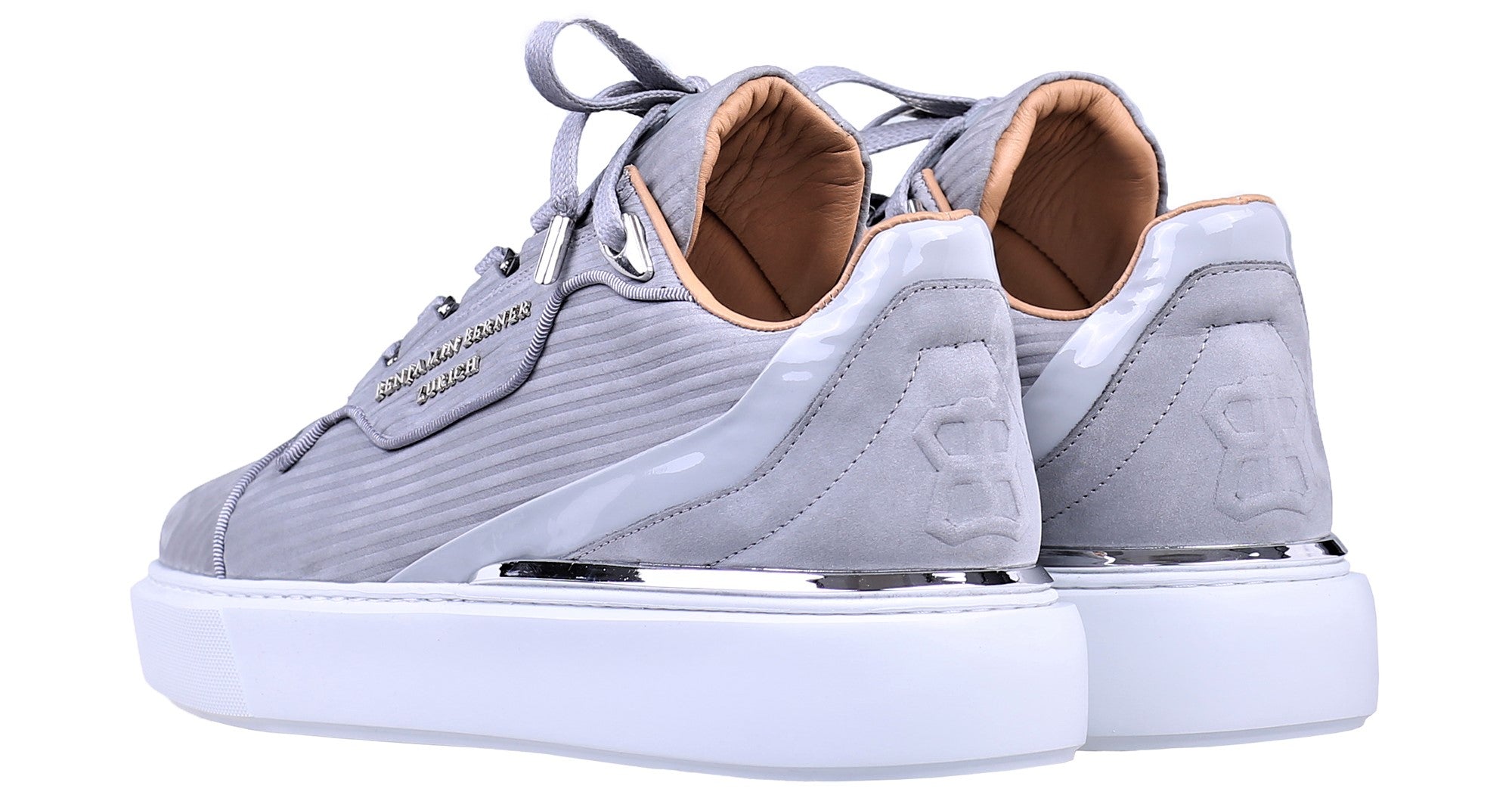 BNJ RAPHAEL Low-Top ICE GREY 3D STRIPED NUBUCK