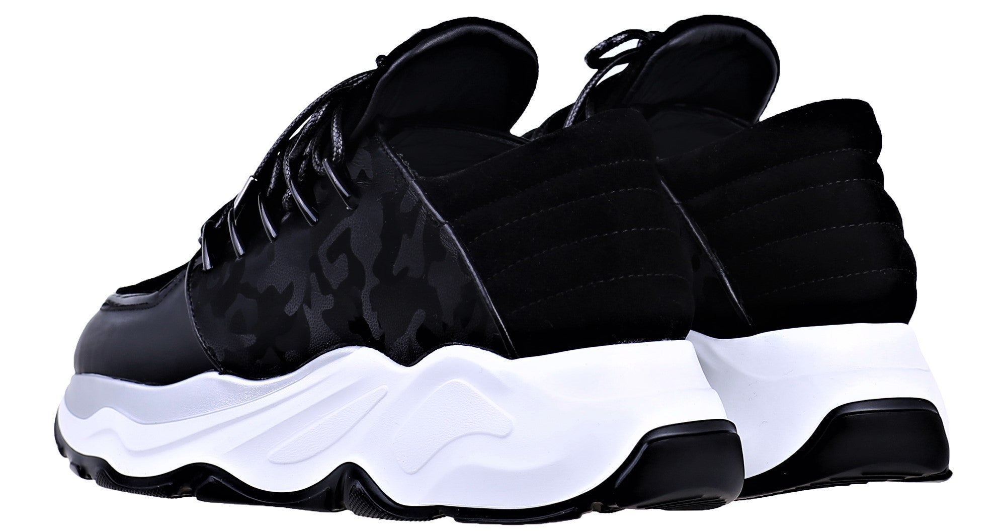LOW-TOP BNJ PHOENIX RUNNER BLACK REFLECTIVE CAMOUFLAGE-MATT NAPPA