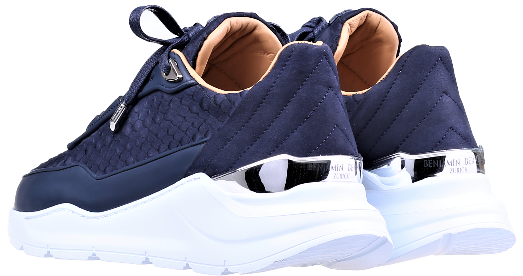 Women's Low-Top BNJ HECTOR RUNNER  NAVY BLUE PYTHON CUT -MATT NAPPA