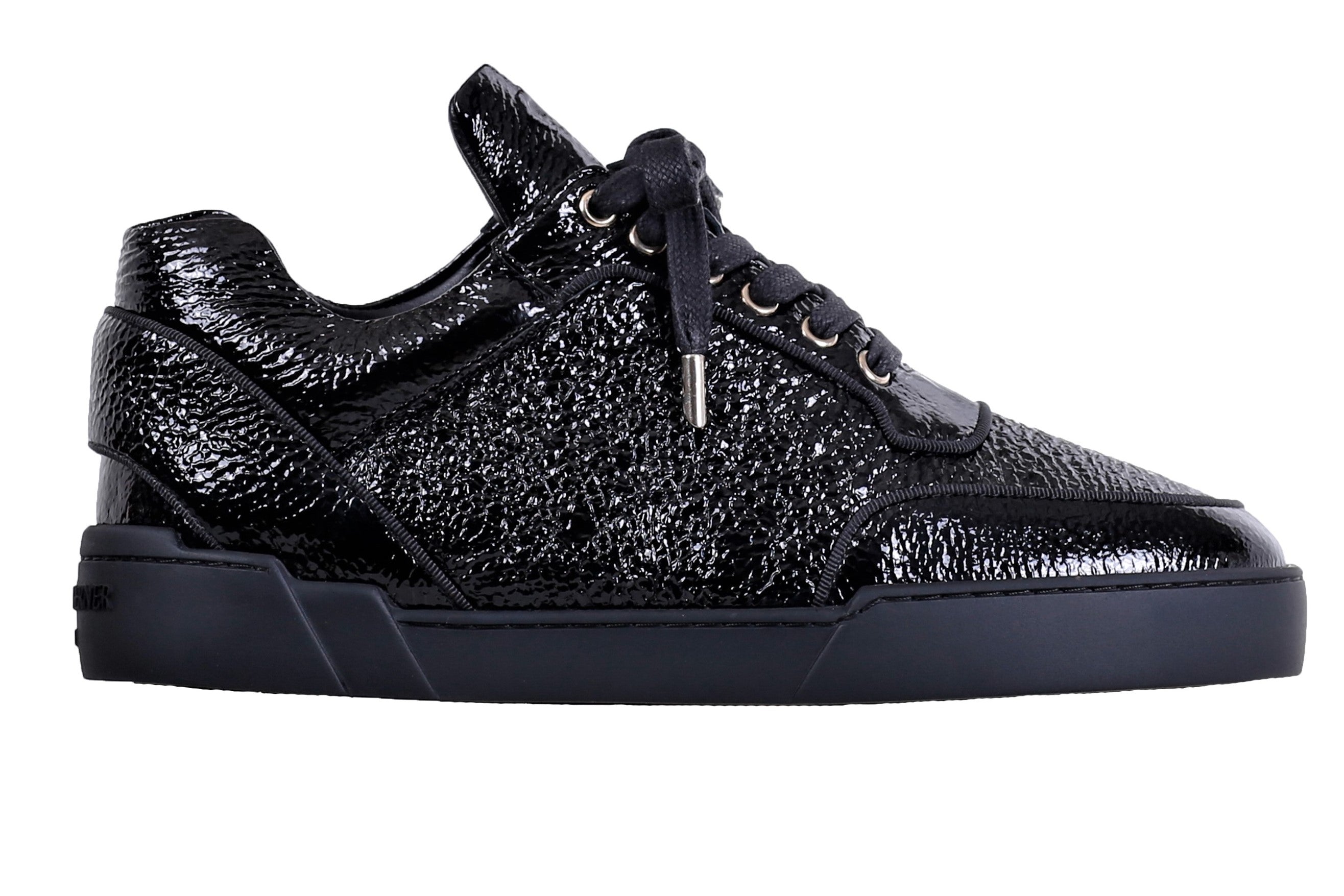 Low-Top ALL BLACK WASHED PATENT CALFSKIN