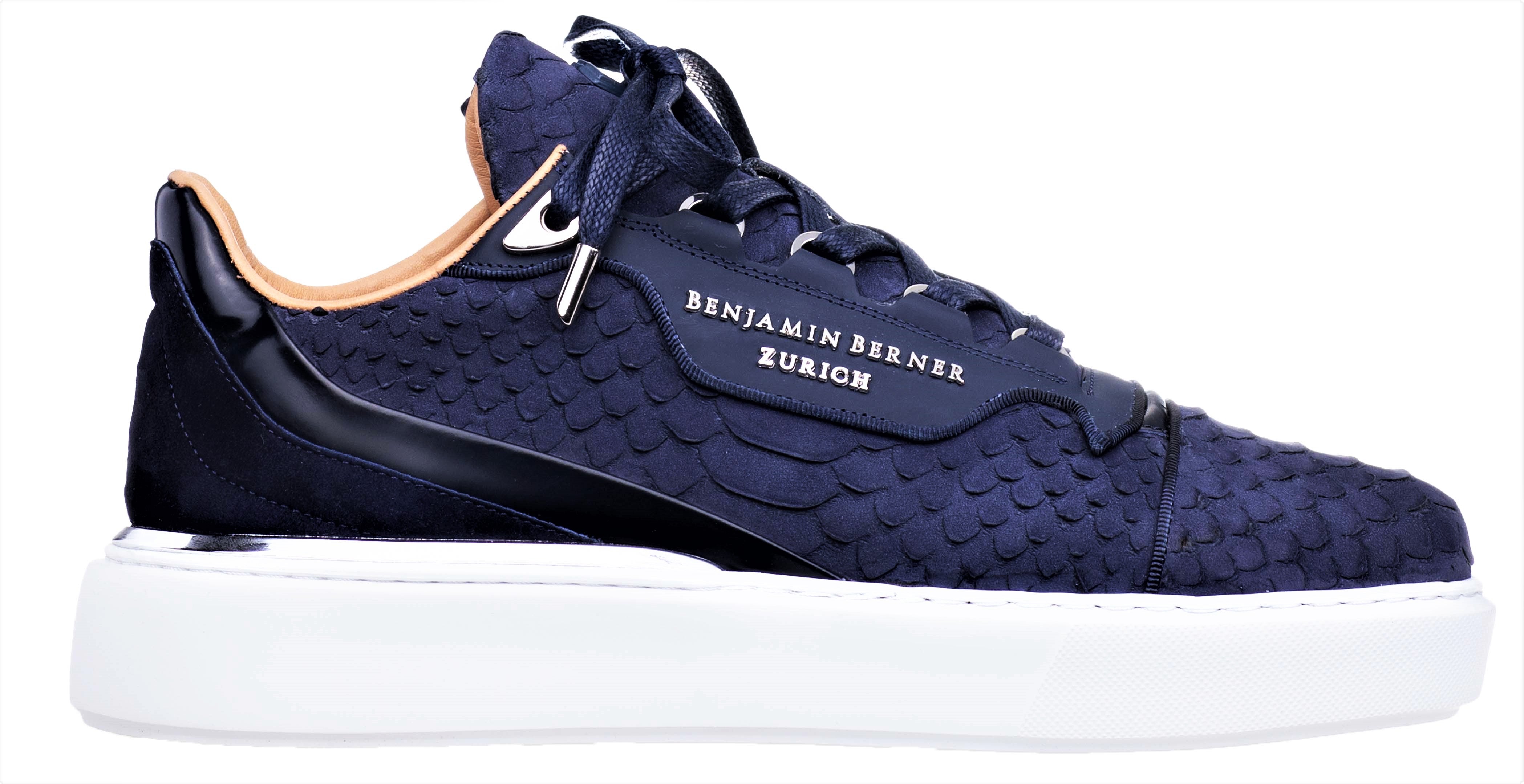 BNJ RAPHAEL Low-Top NAVY PYTHON CUT-MATT NAPPA