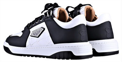 BNJ SIGMA Low-Top WHITE MATT CROCODILE-BLACK MATT NAPPA