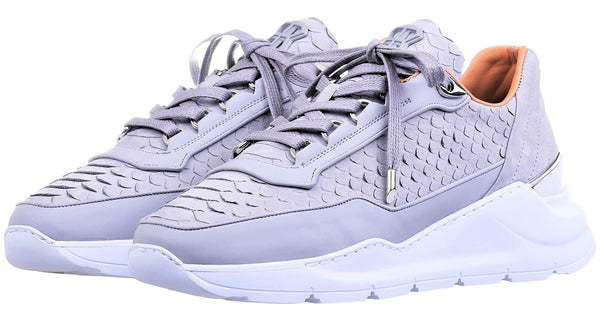 LOW-TOP BNJ HECTOR RUNNER  ICE GREY PYTHON CUT -MATT NAPPA