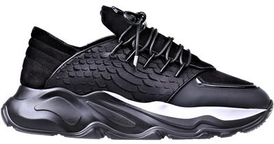 LOW-TOP BNJ PHOENIX RUNNER BLACK PYTHON CUT-MATT NAPPA