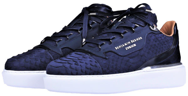 BNJ RAPHAEL Low-Top NAVY PYTHON CUT-MATT NAPPA