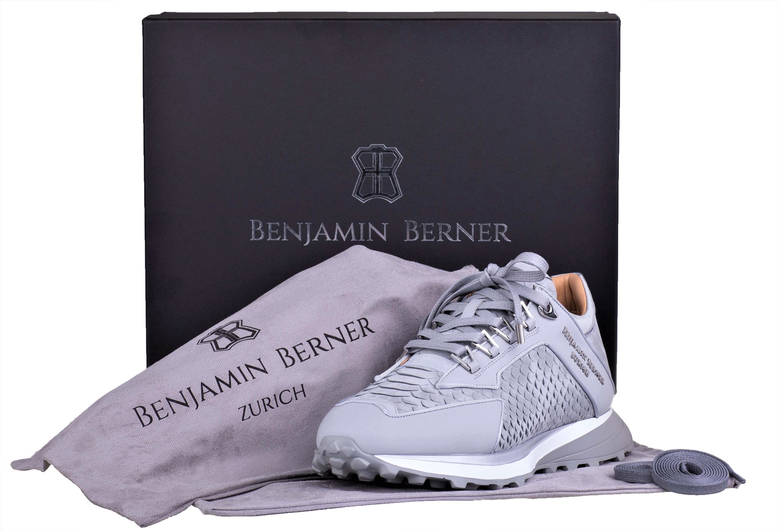 LOW-TOP BNJ ALPHA RUNNER ICE GREY PYTHON CUT-MATT NAPPA