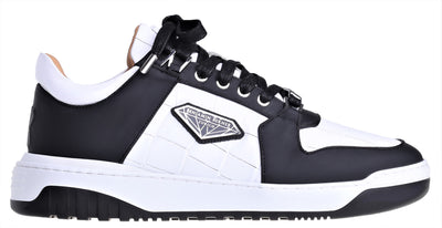 BNJ SIGMA Low-Top WHITE MATT CROCODILE-BLACK MATT NAPPA